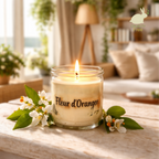 bougie artisanale fleur d'oranger, parfum de Grasse et caractéristiques éco responsables