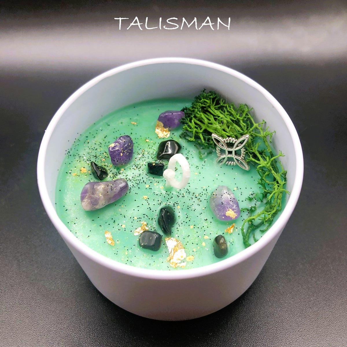 🕯️Bougie Magique Artisanale Talisman en Cire de Soja et Pierres Naturelles – Édition Limitée