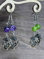 Boucles d'oreilles pendantes avec gemme naturelle