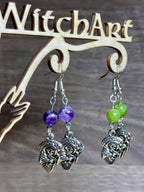 Boucles d'oreilles pendantes avec gemme naturelle