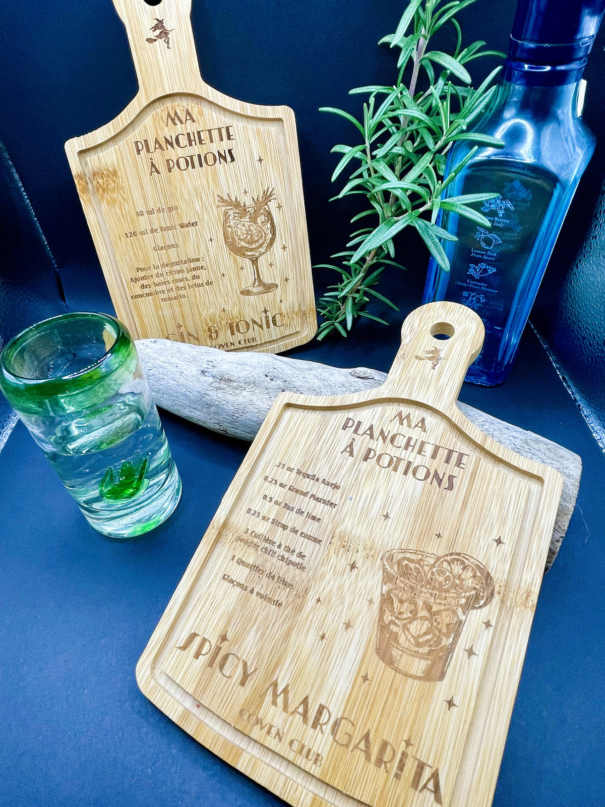 Planchette en Bambou Gravée "Recette de Cocktail" – Idée Cadeau Apéro & Déco Cuisine
