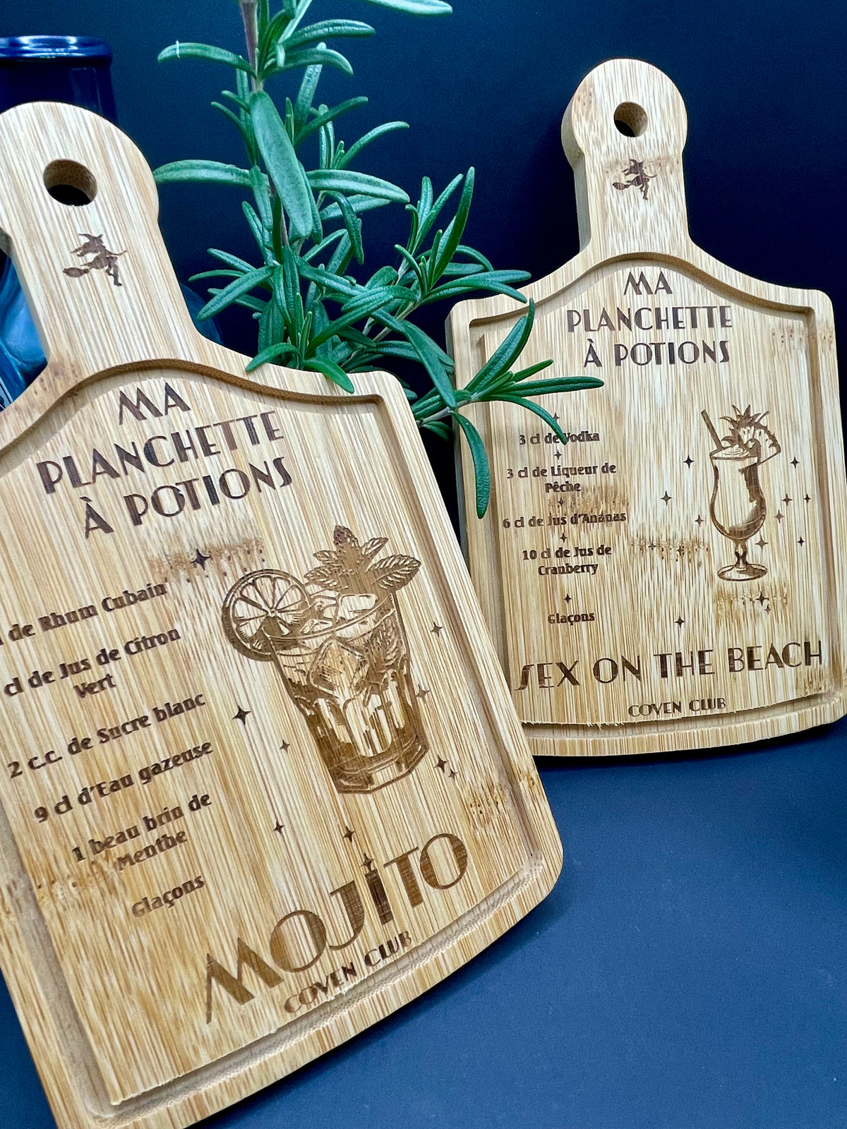 Planchette en Bambou Gravée "Recette de Cocktail" – Idée Cadeau Apéro & Déco Cuisine