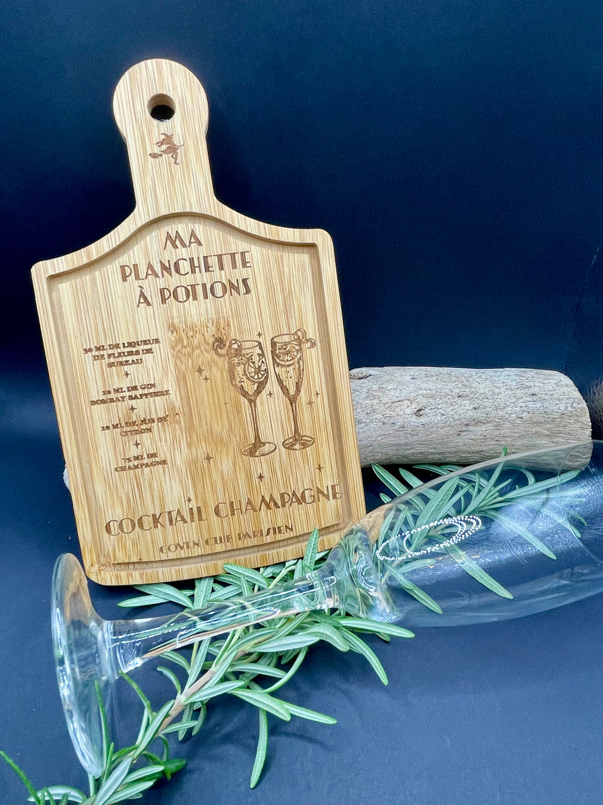 Planchette en Bambou Gravée "Recette de Cocktail" – Idée Cadeau Apéro & Déco Cuisine