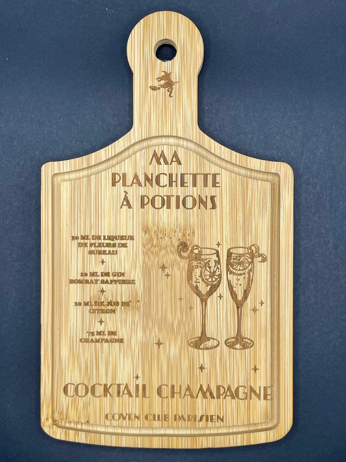 Planchette en Bambou Gravée "Recette de Cocktail" – Idée Cadeau Apéro & Déco Cuisine