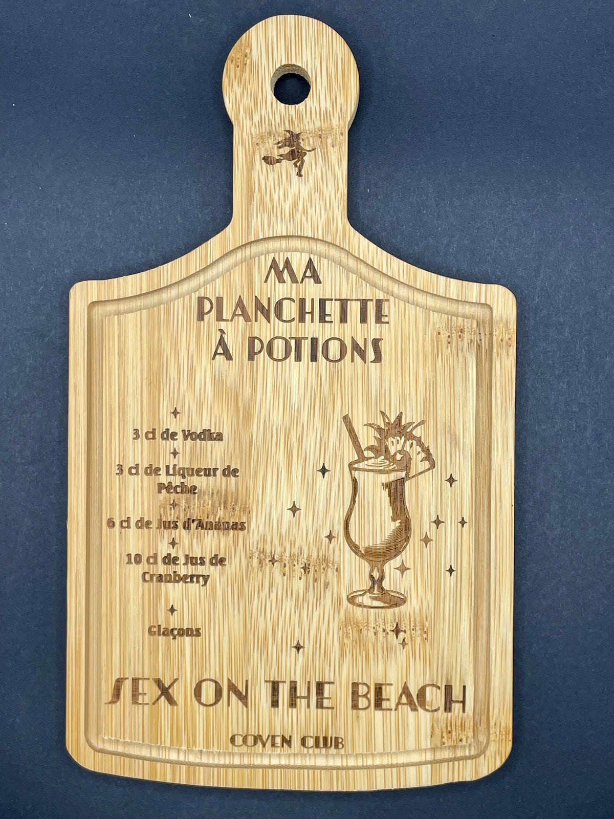 Planchette en Bambou Gravée "Recette de Cocktail" – Idée Cadeau Apéro & Déco Cuisine