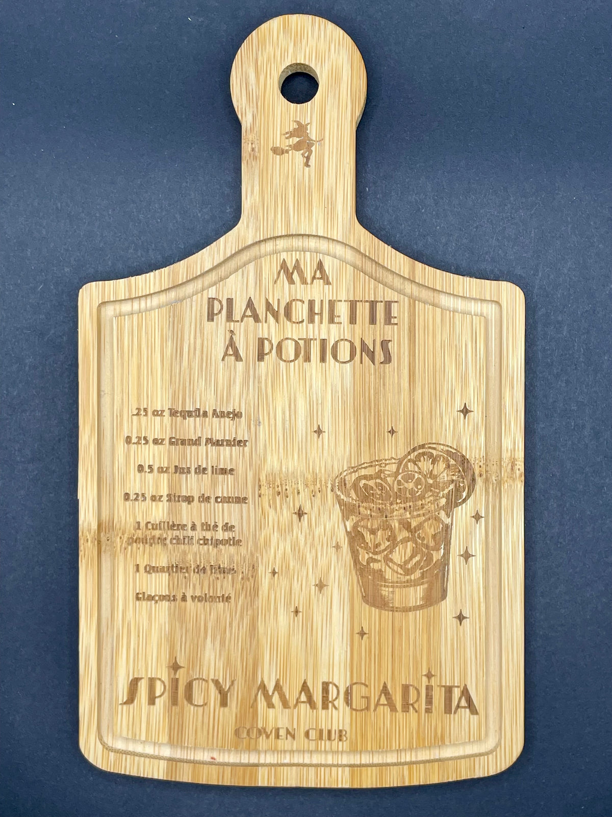 Planchette en Bambou Gravée "Recette de Cocktail" – Idée Cadeau Apéro & Déco Cuisine
