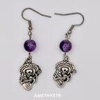Boucles d'oreilles pendantes avec gemme naturelle