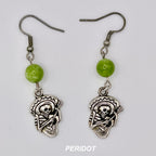 Boucles d'oreilles pendantes avec gemme naturelle