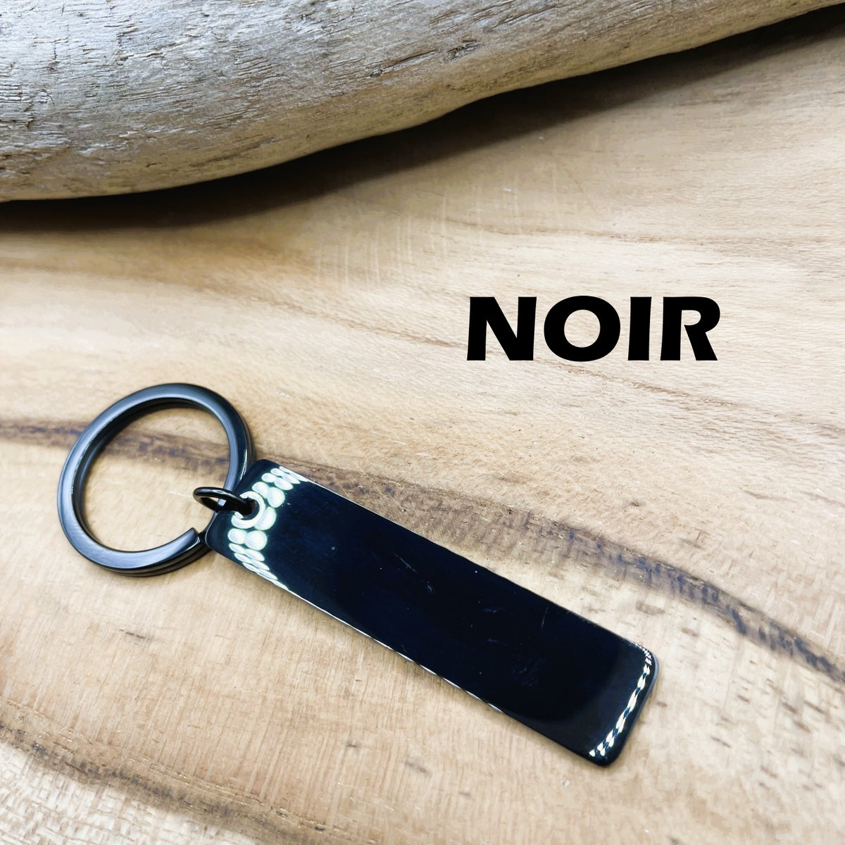 Porte clés minimaliste en métal miroir, personnalisable