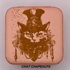 Boites à bijoux de voyage  personnalisée en cuir vegan style wicca/  bohème avec miroir intérieur,