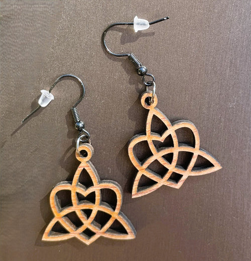 Boucles d'oreilles Noeud Triquetra & Coeur
