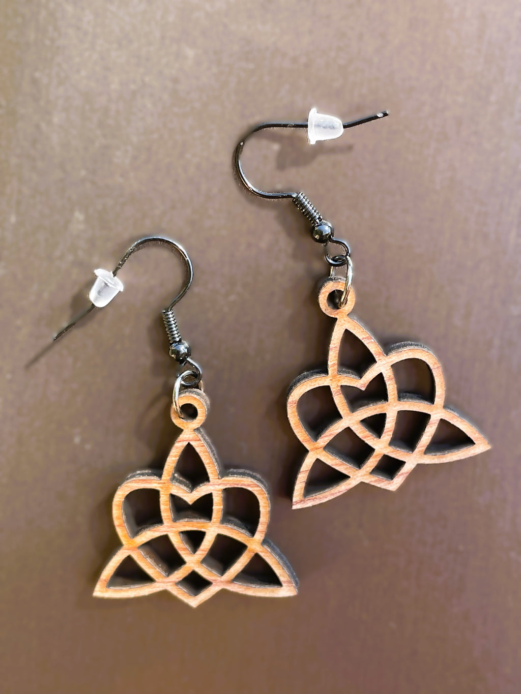Boucles d'oreilles Noeud Triquetra & Coeur