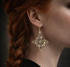Boucles d'Oreilles Nœud de Sorcière Floral en Bois | Bijou Mystique fabriqué en Provence