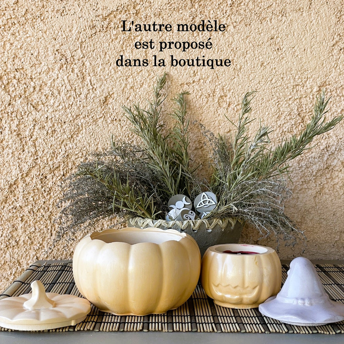 🕯️Bougie citrouille artisanale, création exclusive, Céramique – Cire Écologique / petit format