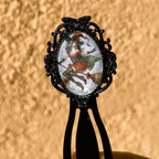 Marque-page Victorien couleur Noire & Cabochon Verre style Whimsigoth