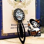 Marque-page Victorien couleur Noire & Cabochon Verre style Whimsigoth